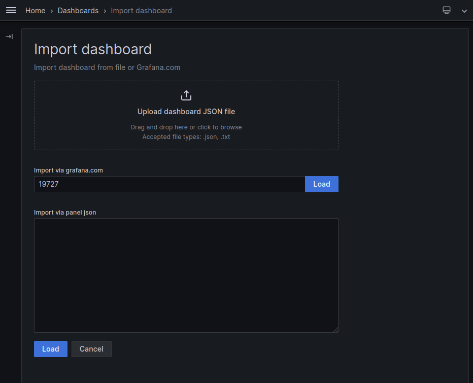Enter the Incus dashboard ID